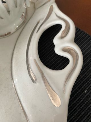 CHOLLO Juego de té vintage porcelana y plata