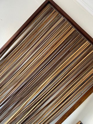 Biombo mueble balinés de 1950 madera varillas