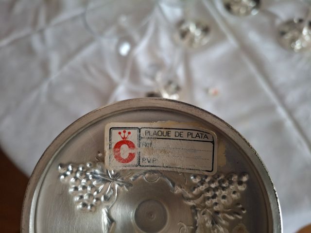 Copas altas de vino con plaque de plata