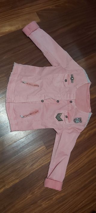 Chamarra vaquera rosa