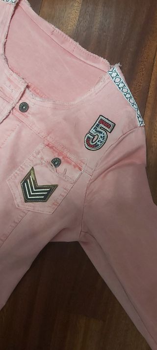 Chamarra vaquera rosa