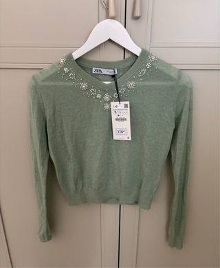 Zara jersey con perlas
