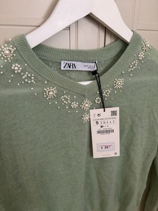 Zara jersey con perlas