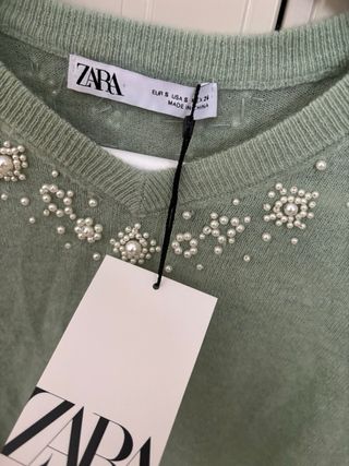 Zara jersey con perlas