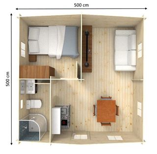 Casa Prefabricada 1 habitación (ver plano)
