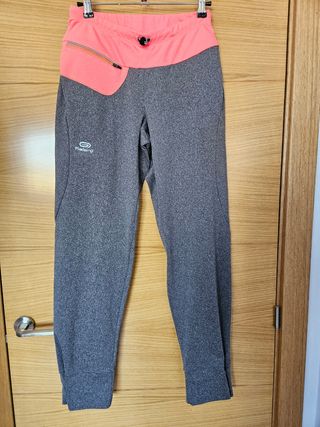Mallas Kalenji de mujer gris y rosa 