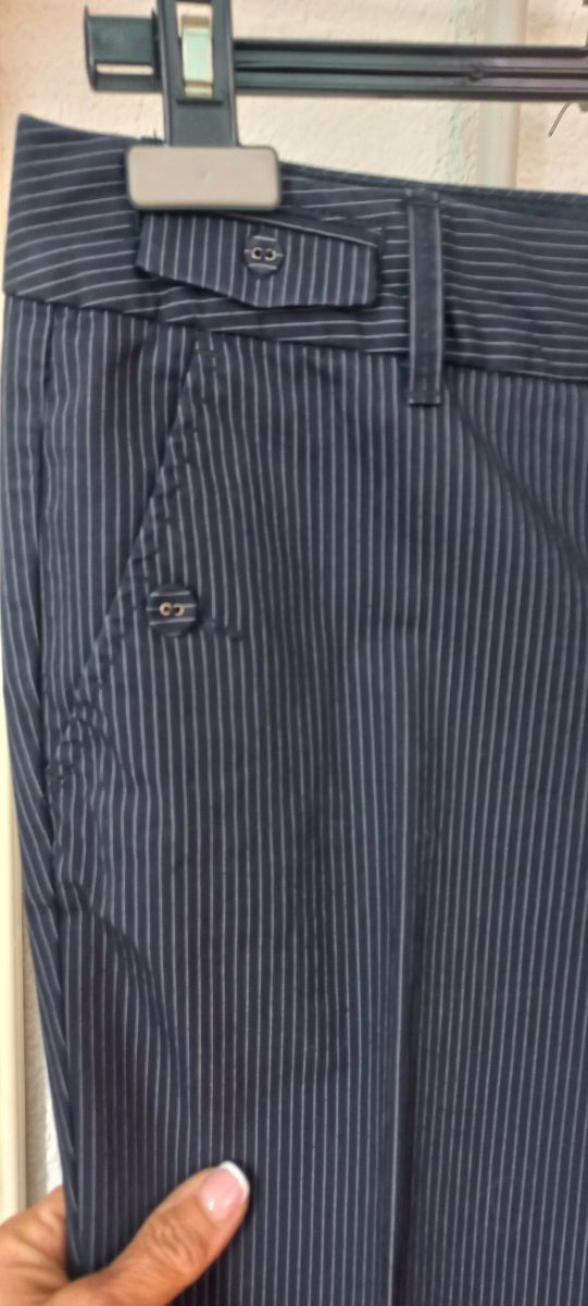 Completo donna gessato blu