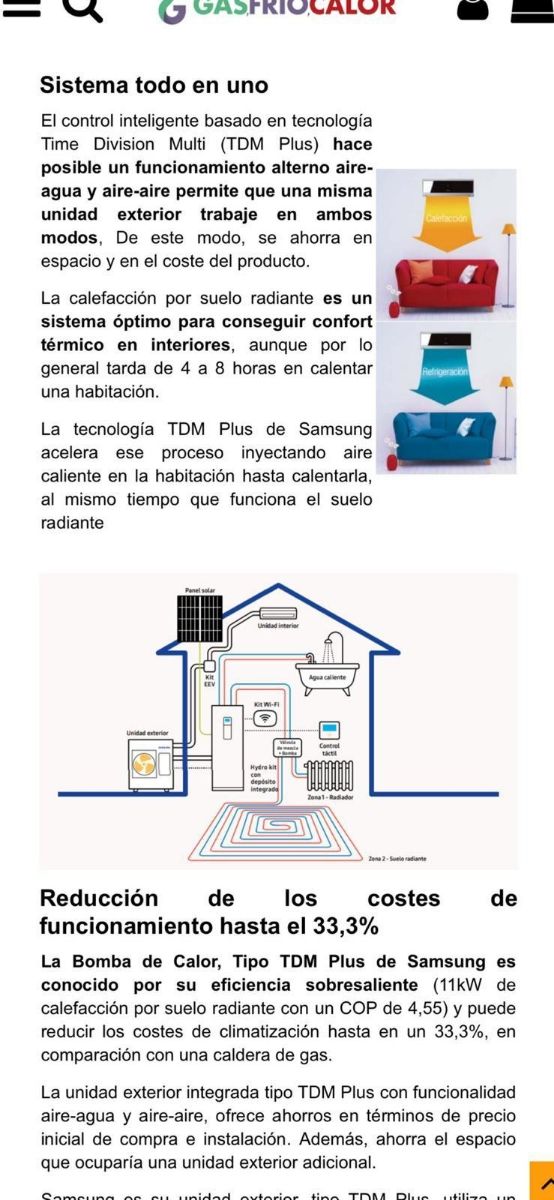 Aerotermia Samsung climateHub TDM plus