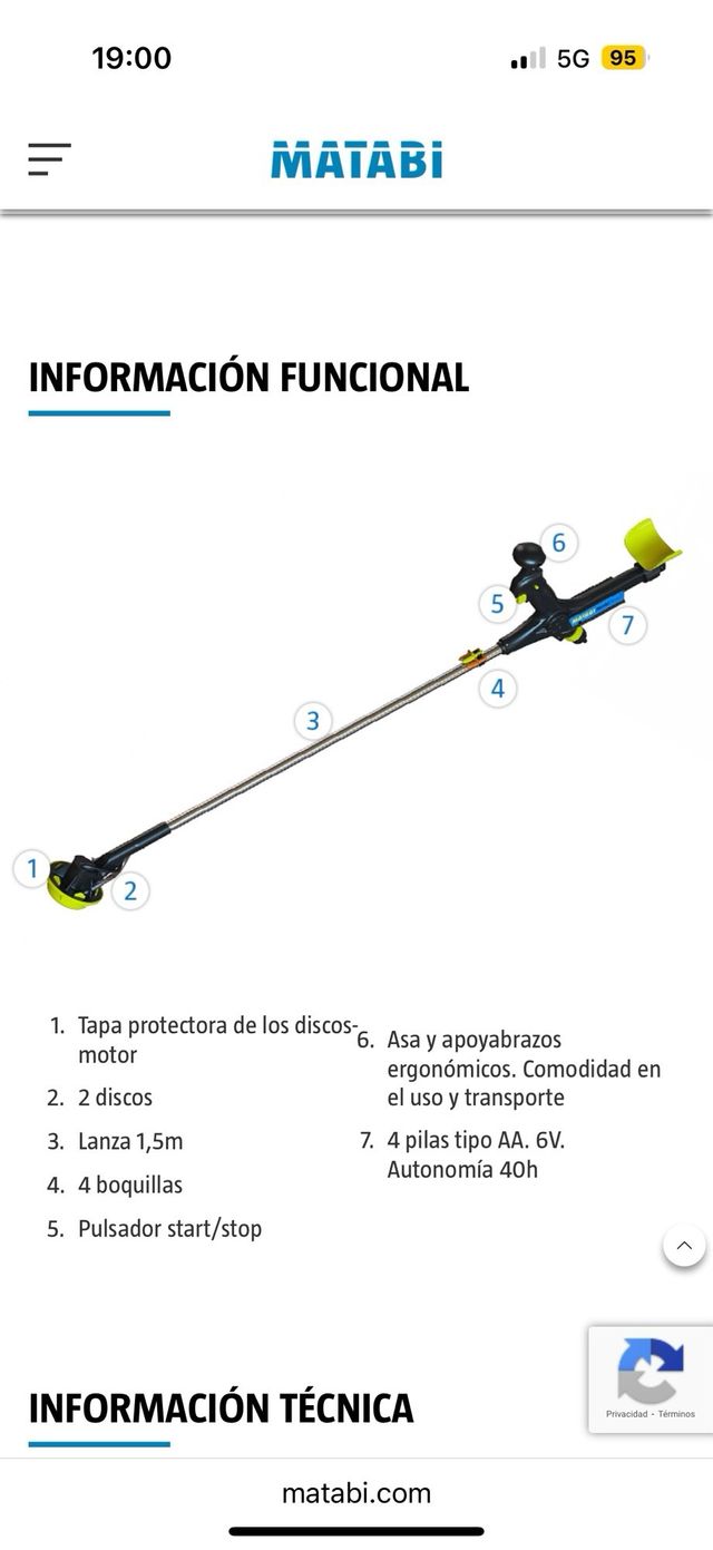 Pulverizador a pilas Matabi Herbiduo Plus