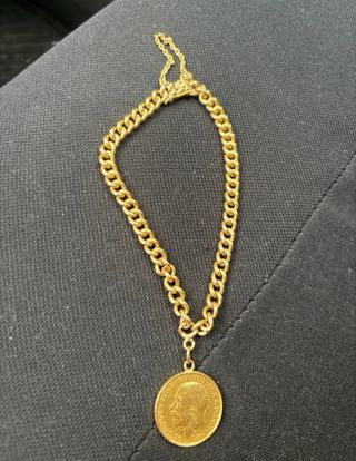 PULSERA ORO 18K CON MONEDA 22K