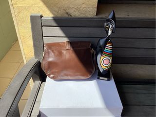 Bolso piel/ cuero/ leather. Marrón 