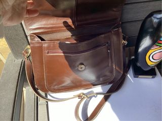 Bolso piel/ cuero/ leather. Marrón 