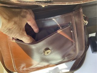 Bolso piel/ cuero/ leather. Marrón 