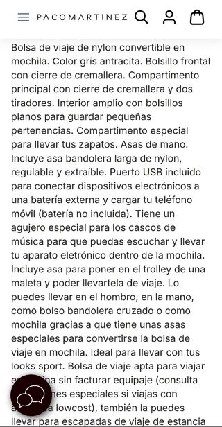 Bolsa mochila Paco Martínez a estrenar