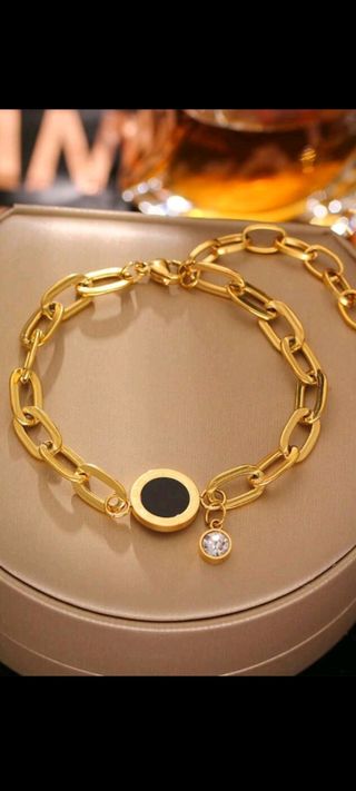 Pulsera de plata bañado en oro 18 kil 