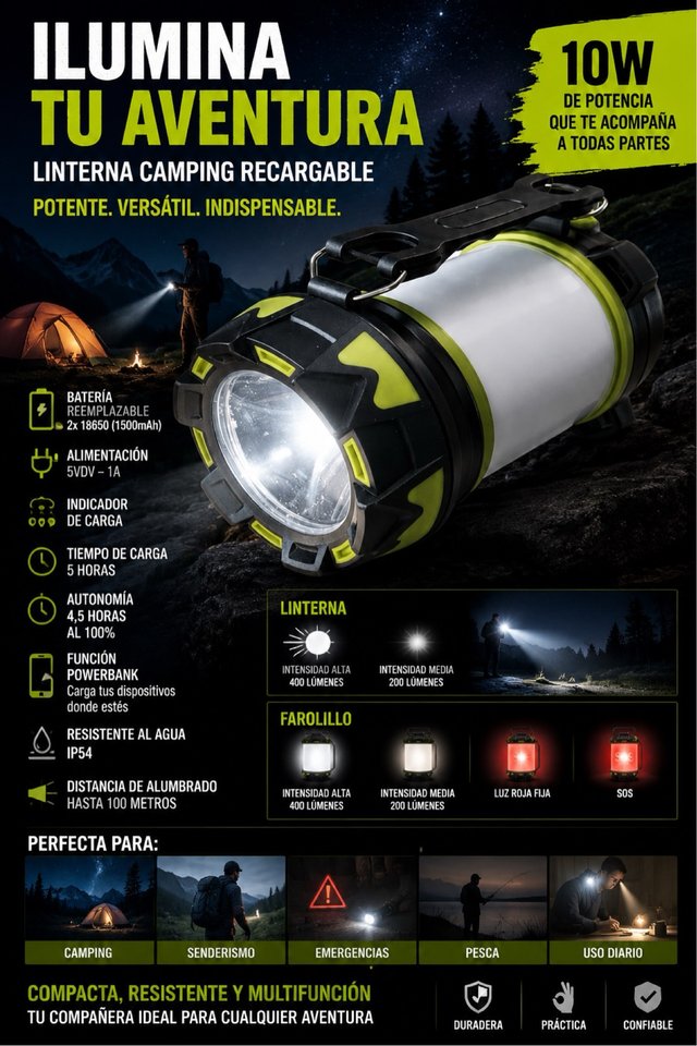 Linterna LED camping