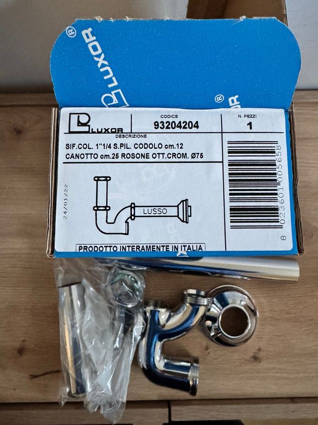 Sifone per lavabo cromato