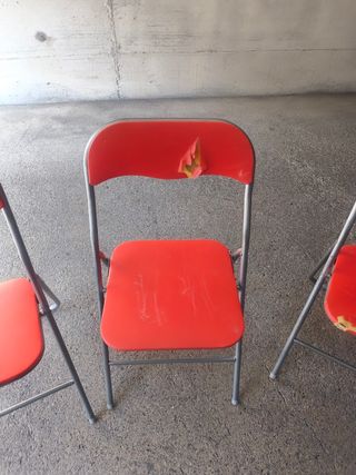 4 + 3 sedie pieghevoli metallo e plastica