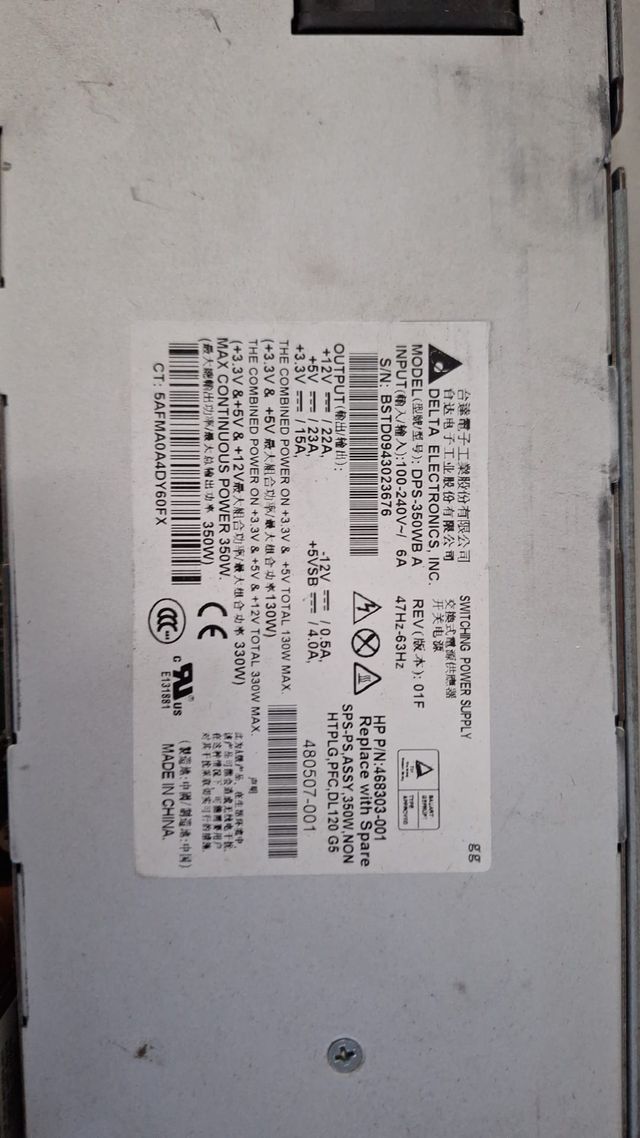 Despiece Servidor HP ProLiant DL120 G5