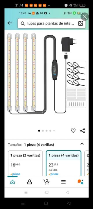 Luz artificial para plantas