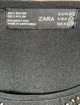 Top negro "Zara" abalorios