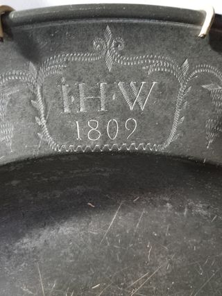 Piatto antico in peltro anno 1809