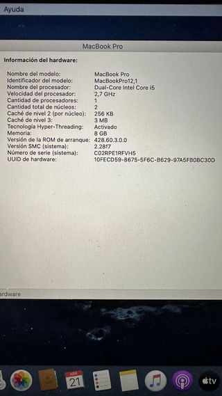 MacBook Pro 13” Retina 2015 leer descripción