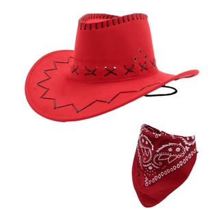 Sombrero Vaquero con Pañuelo Cowboy rojo Adulto