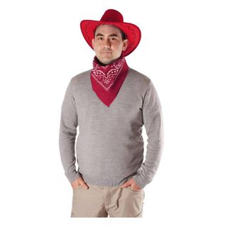 Sombrero Vaquero con Pañuelo Cowboy rojo Adulto