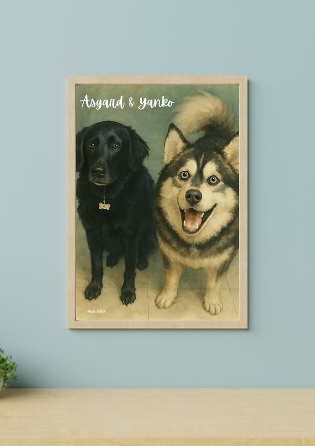 Retratos en acuarela de tus mascotas