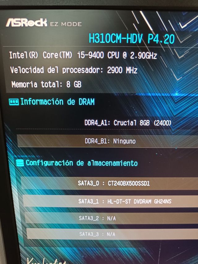 Pc i5-9400 2,90hrz 8 GB RAM SSD 240GB HDMI