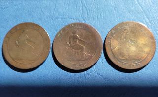 Lote monedas 10 céntimos 1870