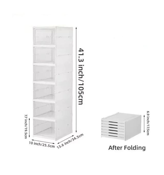 Scarpiera Trasparente a 6 scomparti Salvaspazio