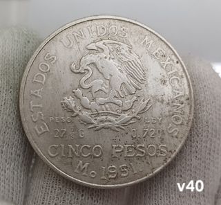 Moneta Messico 5 pesos 1951