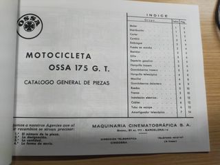 manual despiece ossa 175 GT