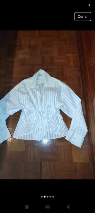 Camisa mezcla de lino lazo Zara