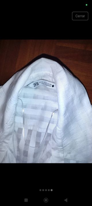 Camisa mezcla de lino lazo Zara