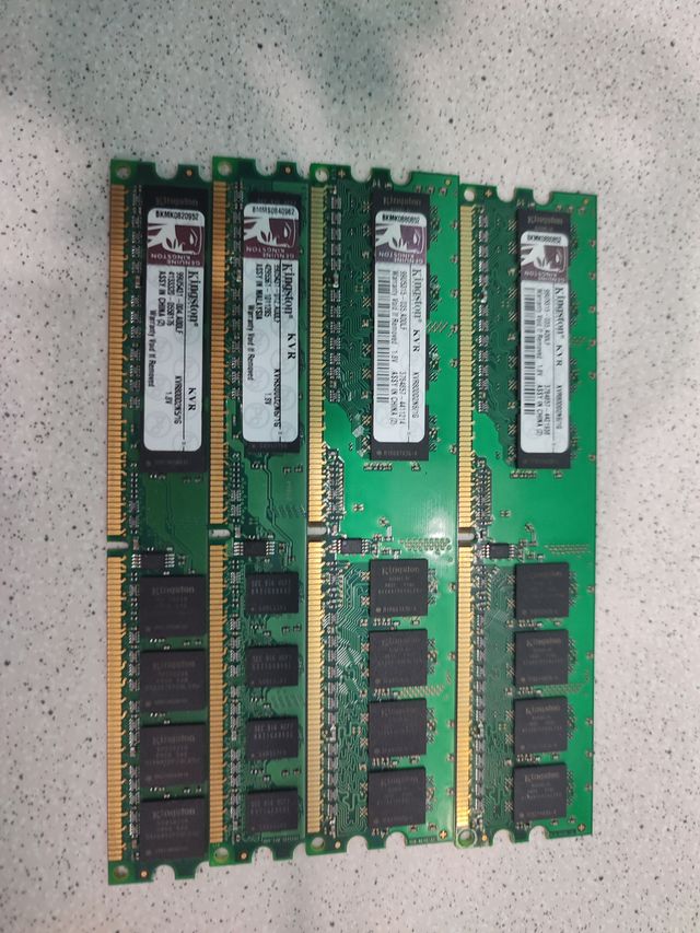 PACK X4 MODULOS MEMORIA RAM DDR2 1GB 800 KINGSTON