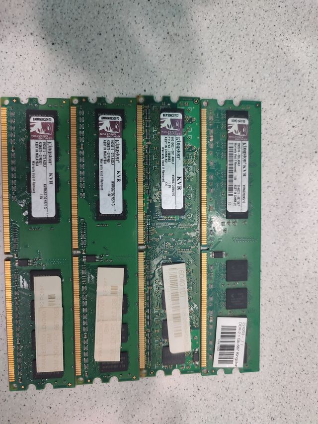 PACK X4 MODULOS MEMORIA RAM DDR2 1GB 667 KINGSTON