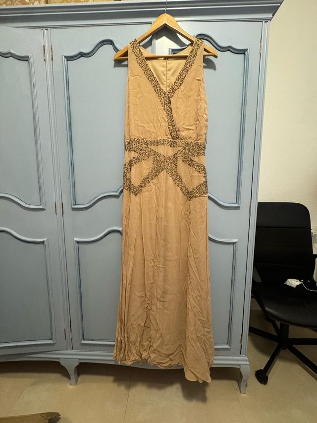 Vestido largo abalorios