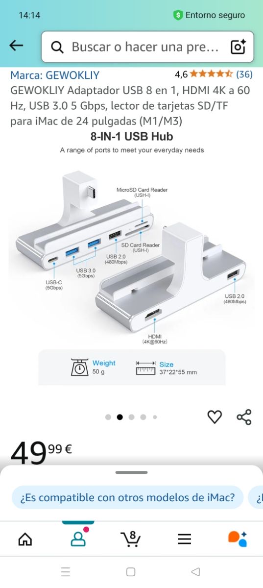 HUB USBC 8en1 imac 24" 2021