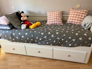 Cama doble con cajones y dos colchones