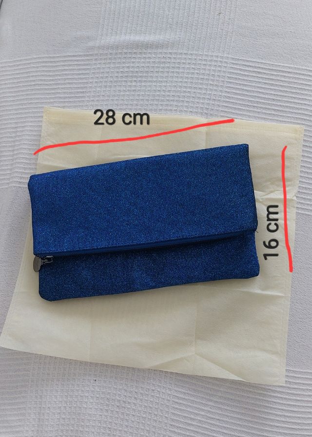 Borsetta elegante Mya blu brillantinato