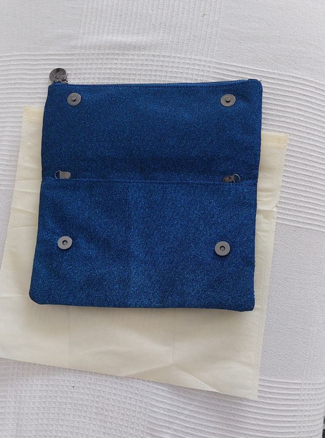 Borsetta elegante Mya blu brillantinato