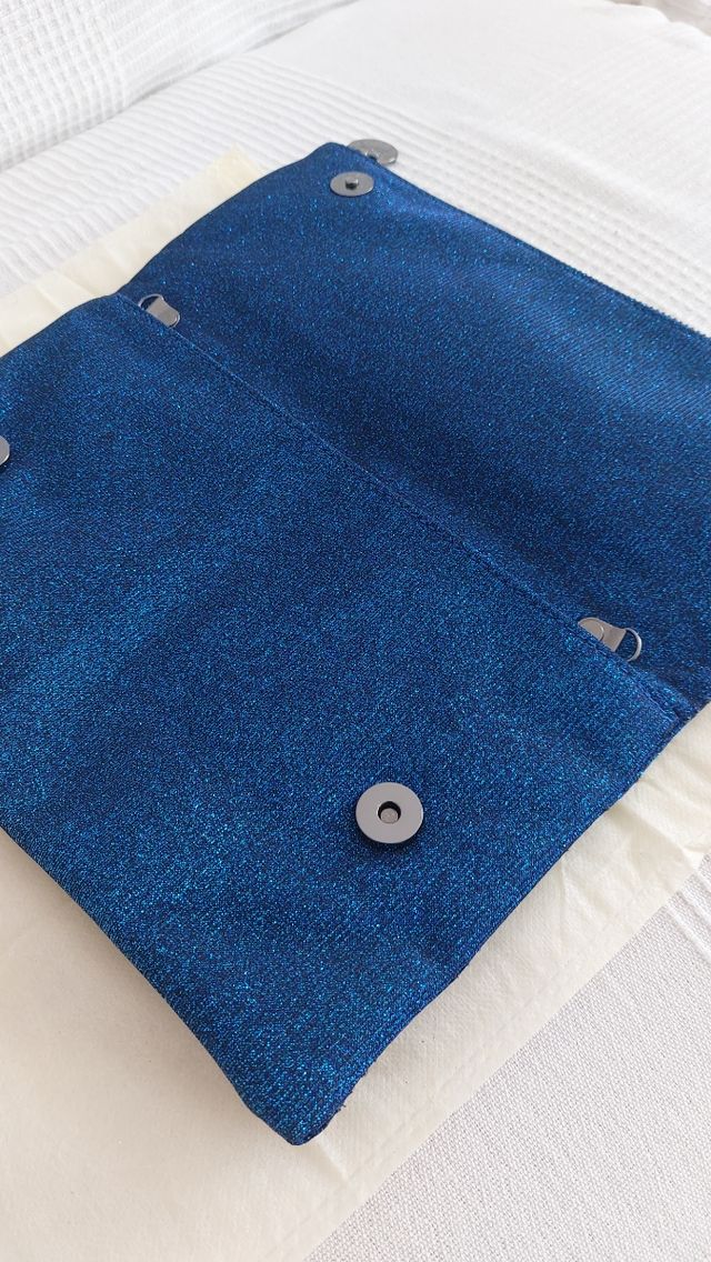 Borsetta elegante Mya blu brillantinato