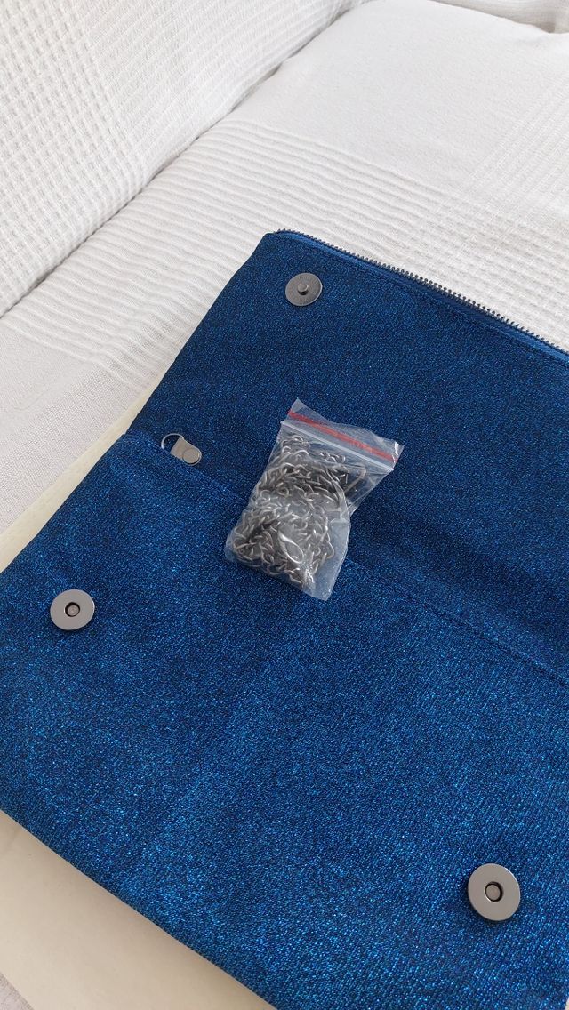 Borsetta elegante Mya blu brillantinato