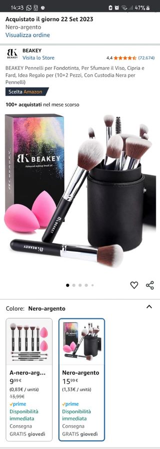 BEAKEY - Pennelli trucco con custodia