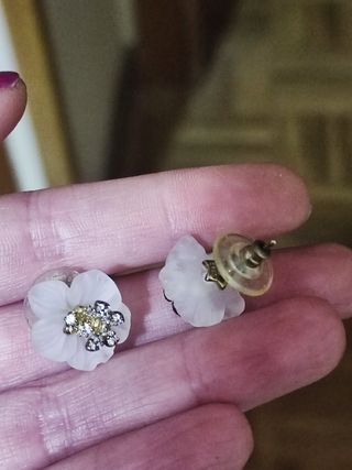 Pendientes flores y mariposas plata