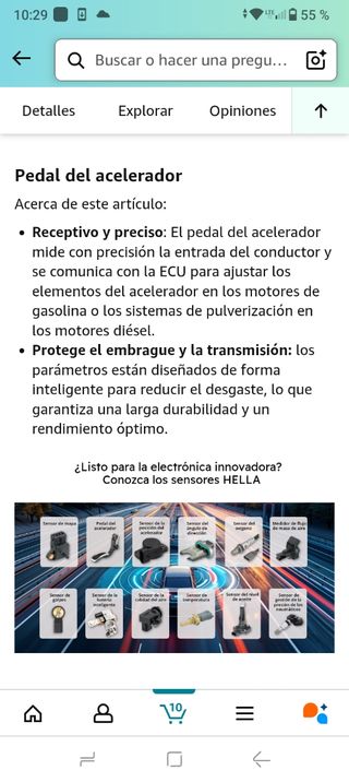 Pedal acererador. Touareg