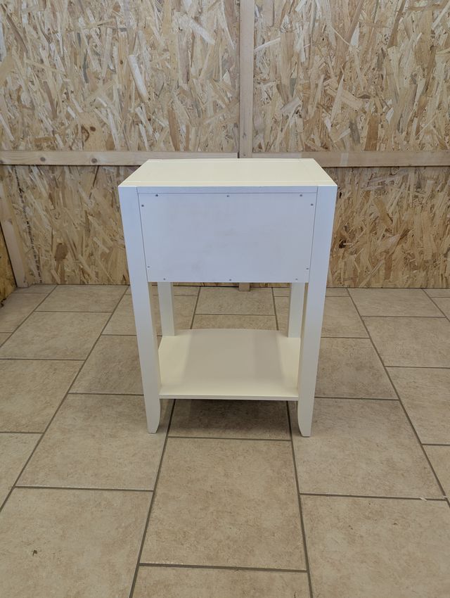 Mobiletto comodino in legno massiccio bianco nuovo